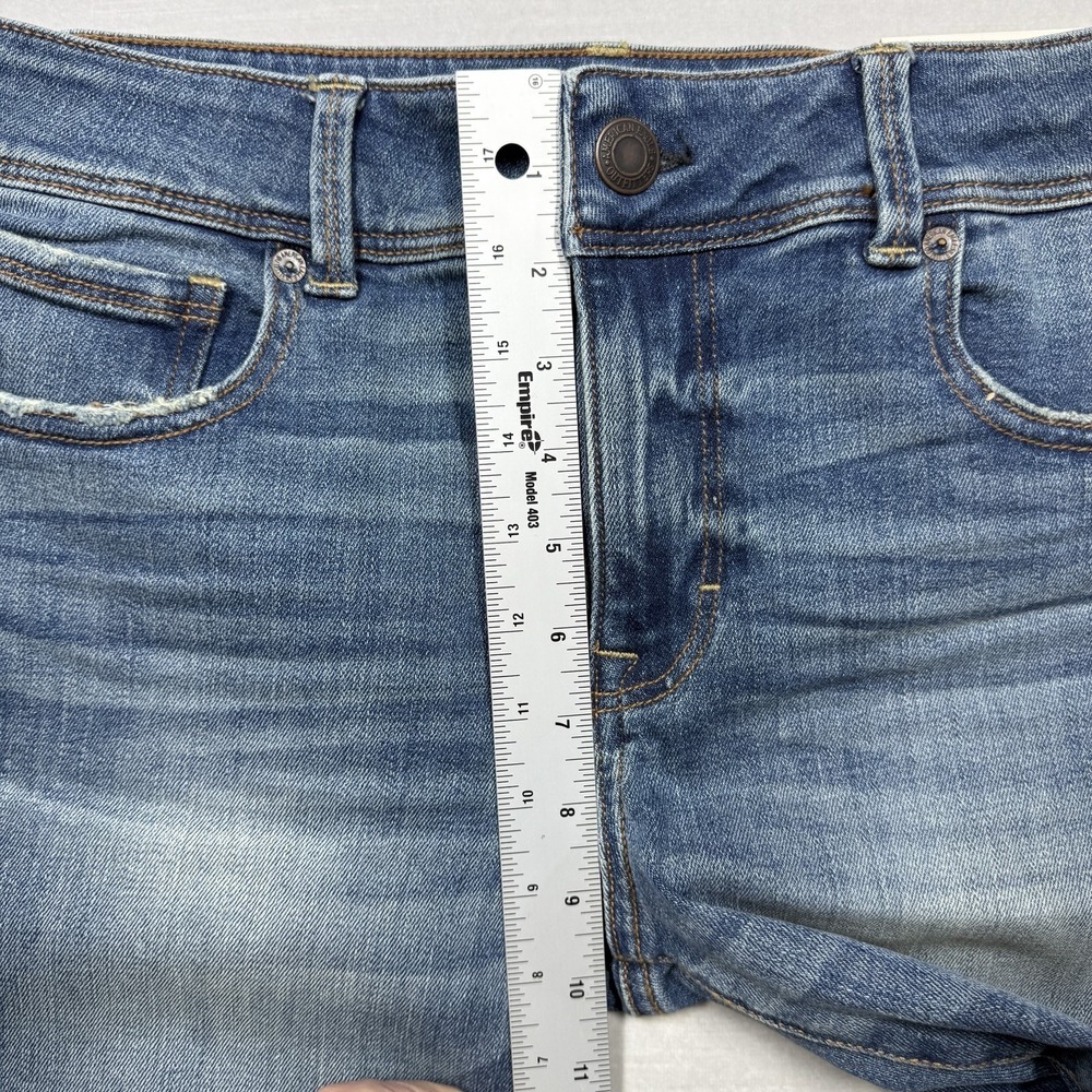 American Eagle Kick Boot Jeans Women 12 Stretch‎ Vintage Distressed Look - Picture 13 of 16